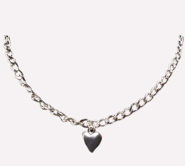 Cute Heart Lock Necklace – Gold & Silver Choker Pendant