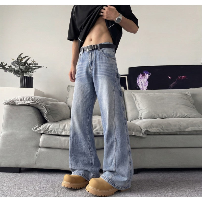 Wide Leg Denim Pants for Men