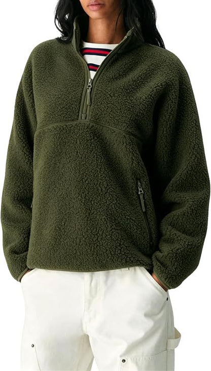 Women's Cosy Plush Sweatshirt – Soft Solid Colour Pullover