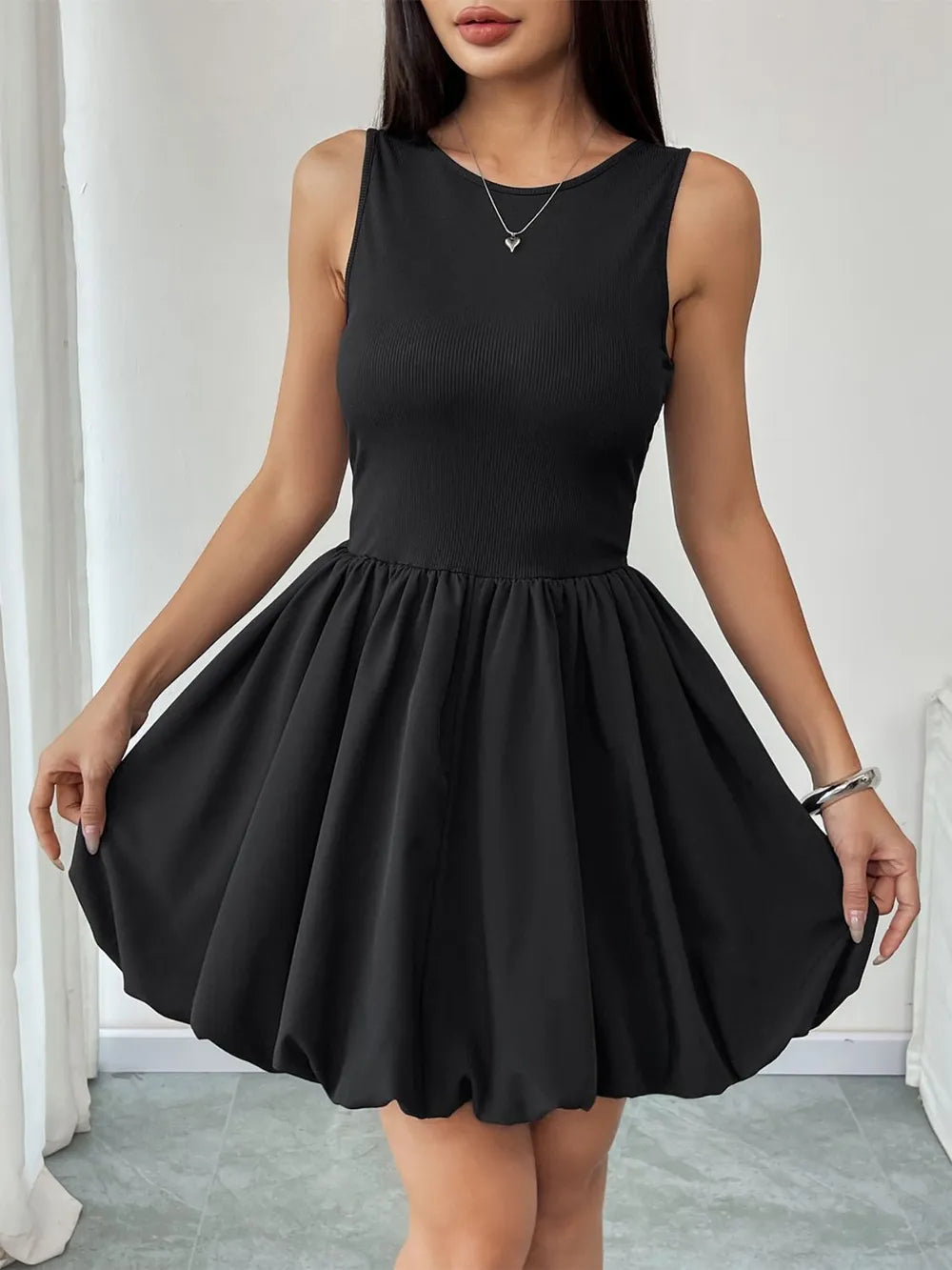 Women's Ruched Sleeveless Mini Dress – Bodycon Party Dress