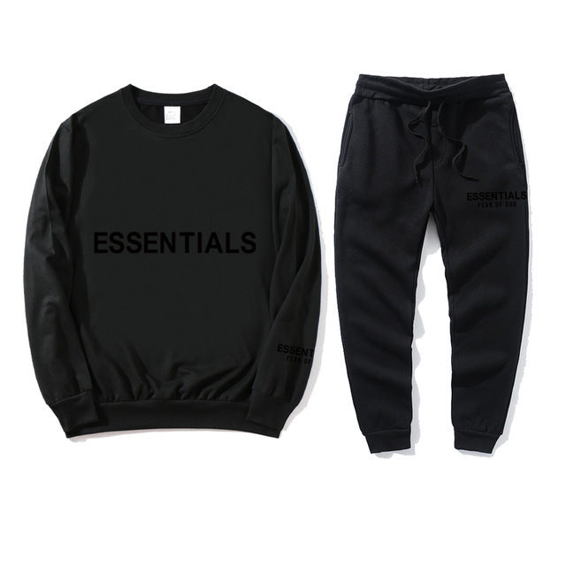 Plus Size Long Sleeve Crew Neck Hoodie Sweatshirt Set
