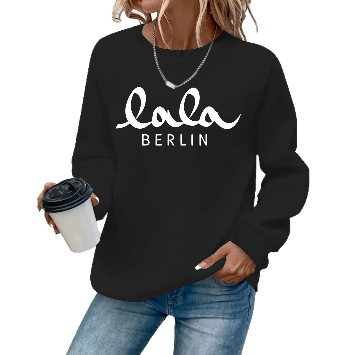 Loose velvet sweatshirt