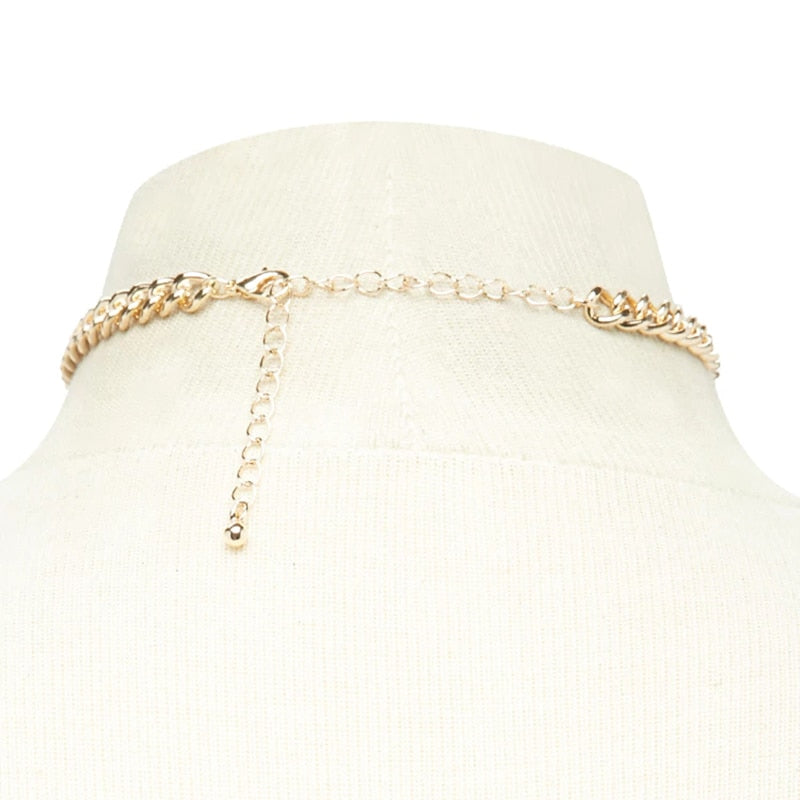 Cute Heart Lock Necklace – Gold & Silver Choker Pendant