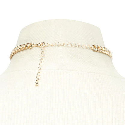 Cute Heart Lock Necklace – Gold & Silver Choker Pendant