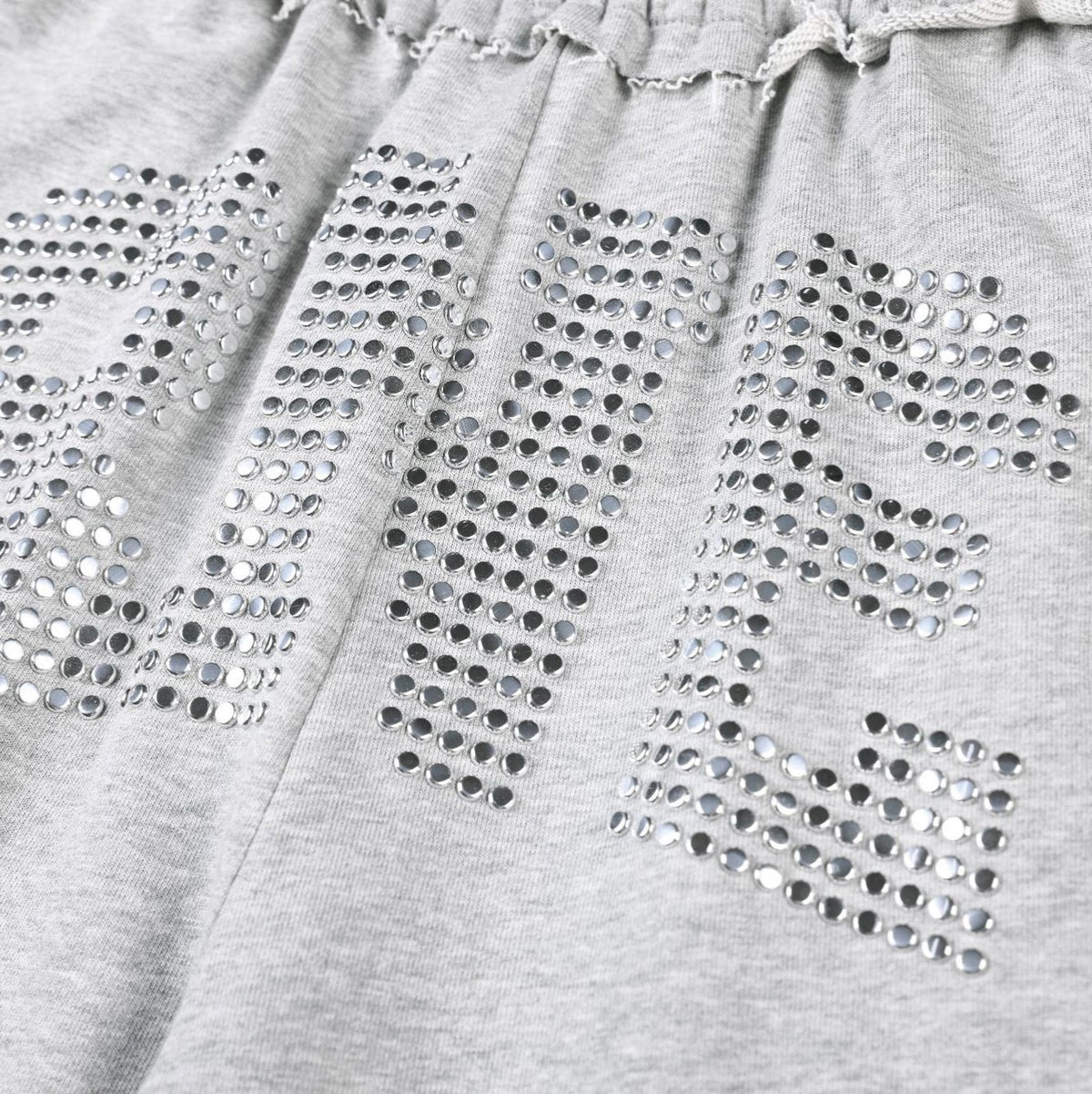 Sweatpants Women Rhinestone Letter Embellished Raw Hem Waistband Loose Drapey Long Pants