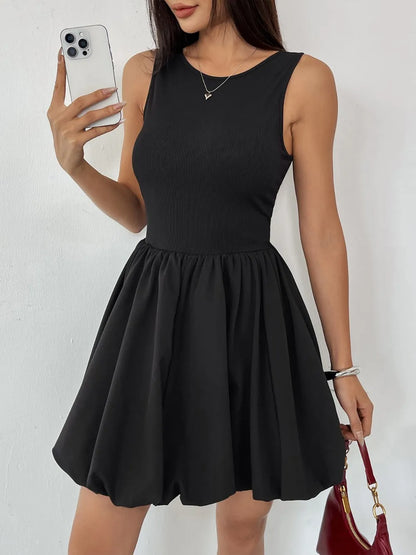 Women's Ruched Sleeveless Mini Dress – Bodycon Party Dress