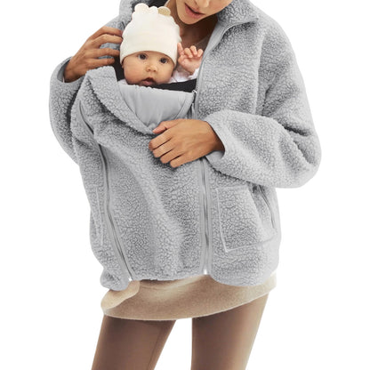 Fleece High Neck Relaxed Fit Women's Coat