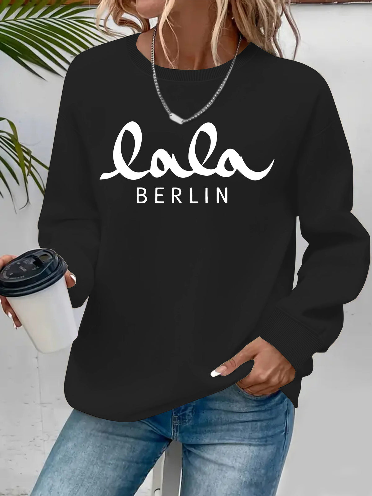 Loose velvet sweatshirt