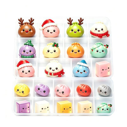 Christmas 24 Days Countdown Calendar Squishy Blind Box DIY Bun Toy Gift