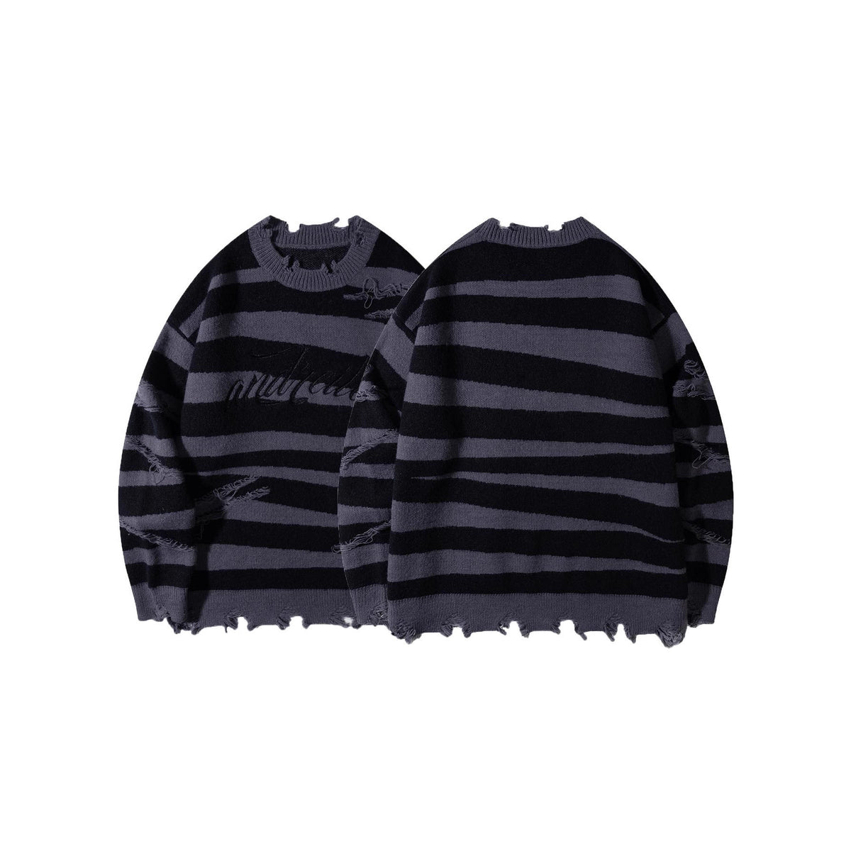 Round neck striped sweater for men