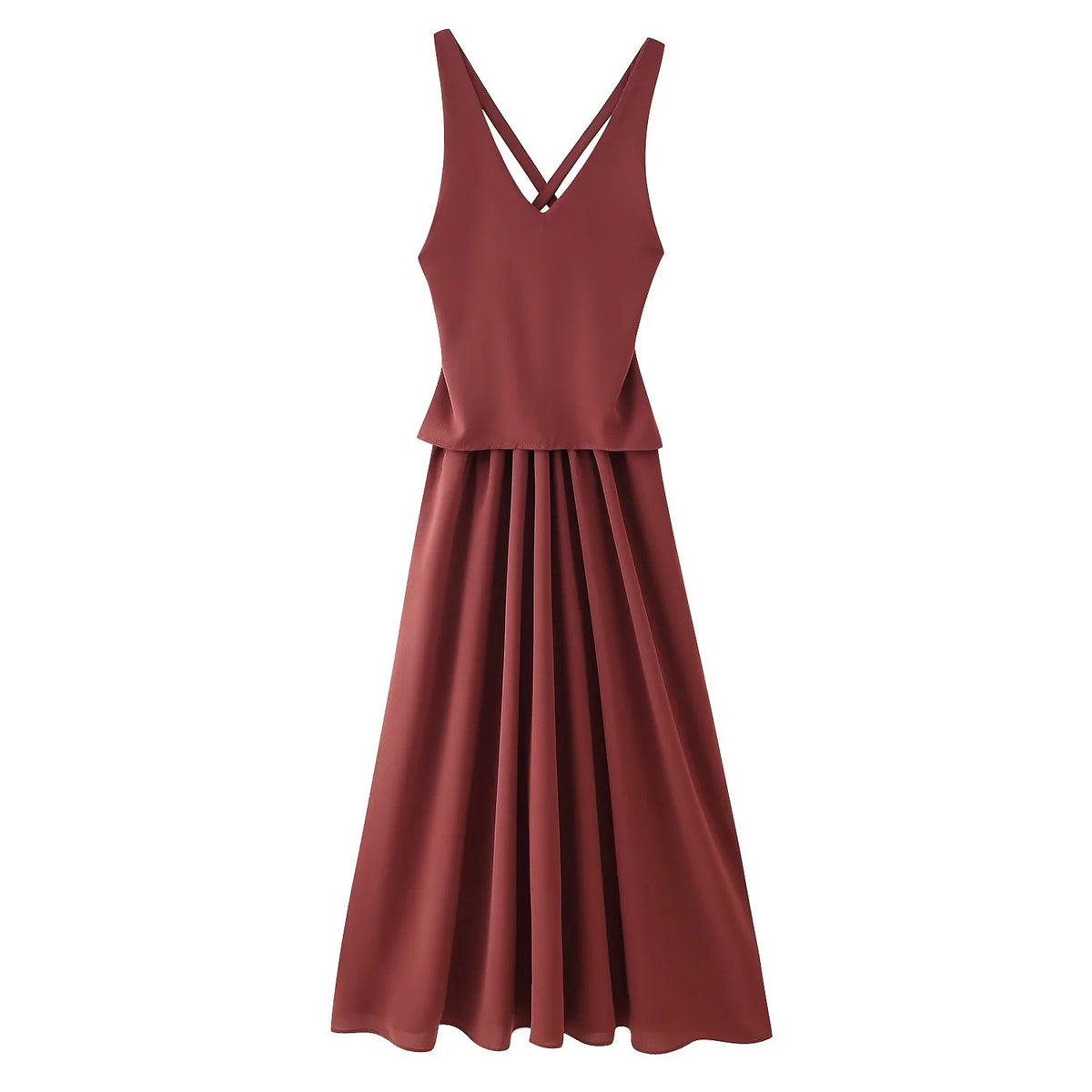 Women's Fashion Splicing Strapless Dress
