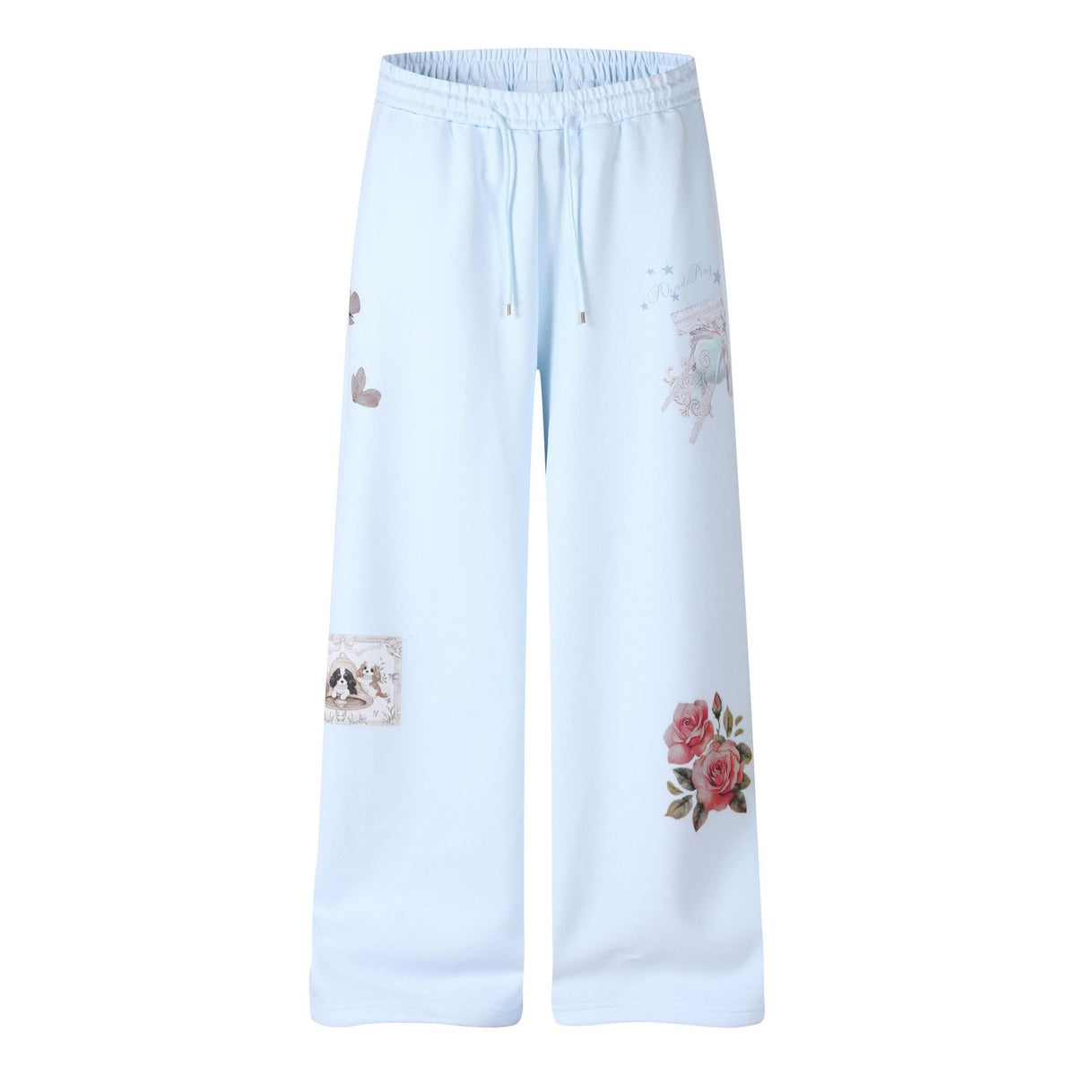 Women's Low Waist Striped Waistband Number Embroidered Flared Sweatpants Casual Slim Fit Sports Pants