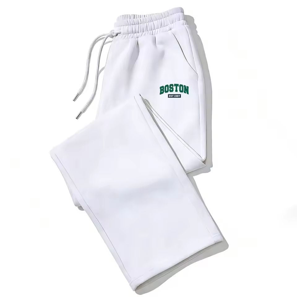 Dark Gothic Letter Print Loose Wide-leg Drawstring Unisex Sweatpants