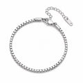 Stainless Steel Silver 3 Piece Set Bracelet Snake Chain Cube Link Jewelry for Men Women
