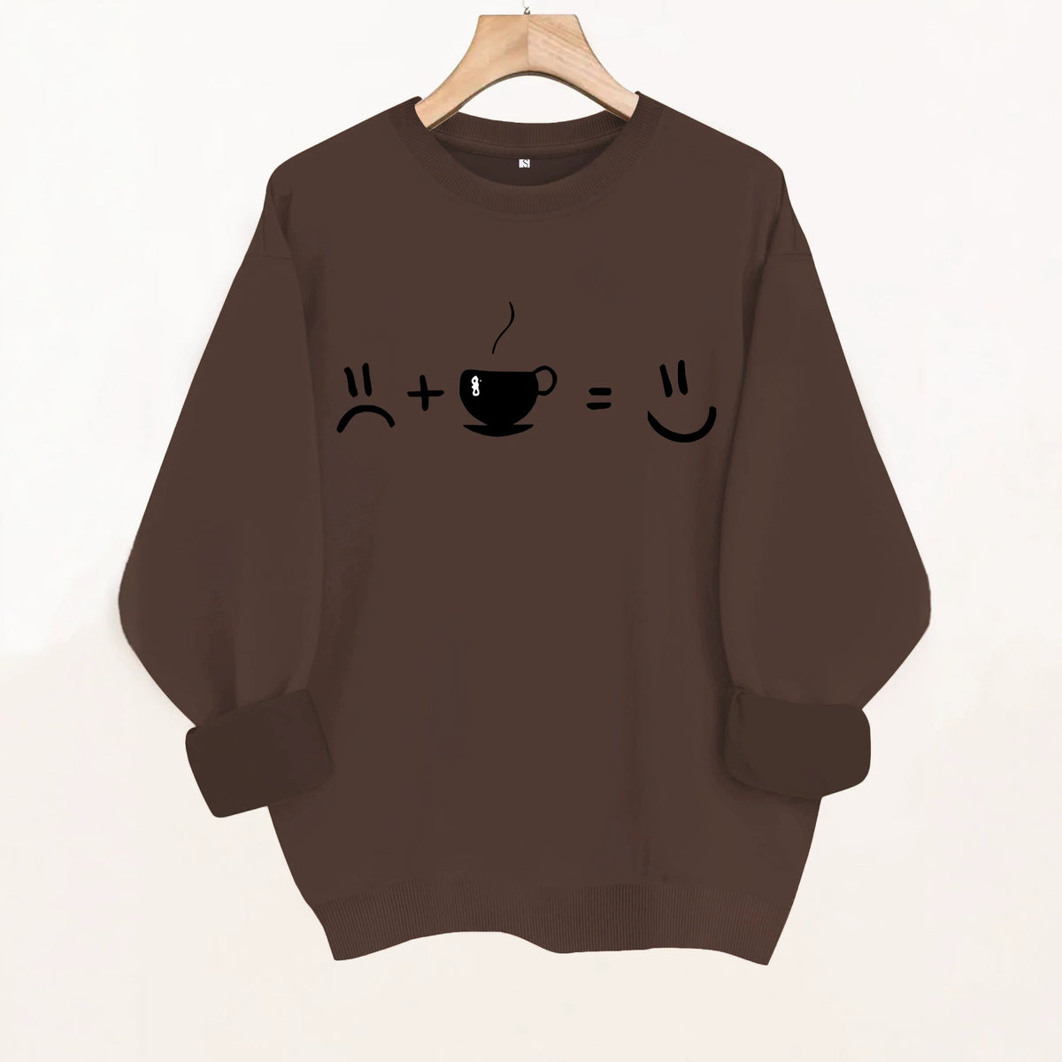 Round neck fleece hoodie