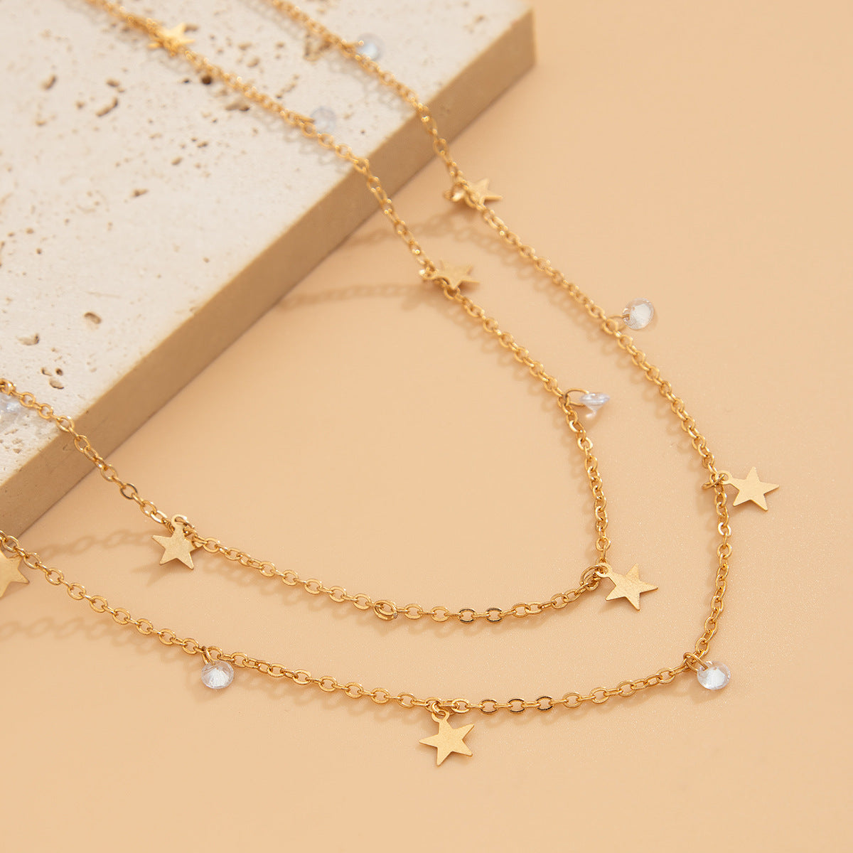 Pentagram Y-Necklace – Crystal Tassel Lock Chain Lariat
