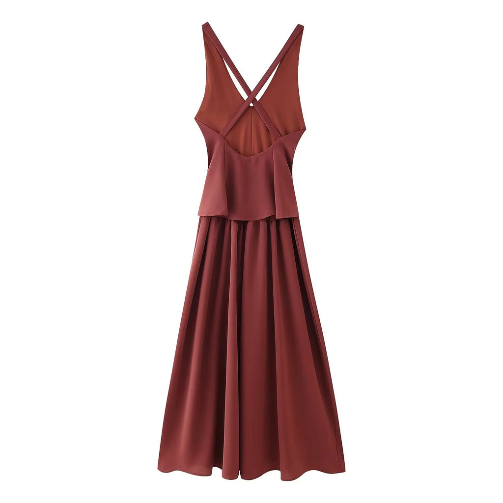 Women's Fashion Splicing Strapless Dress