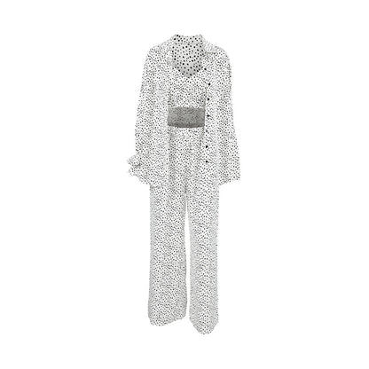 Women's Polka Dot Sleepwear Set – 3-Piece Soft Loungewear Pyjamas
