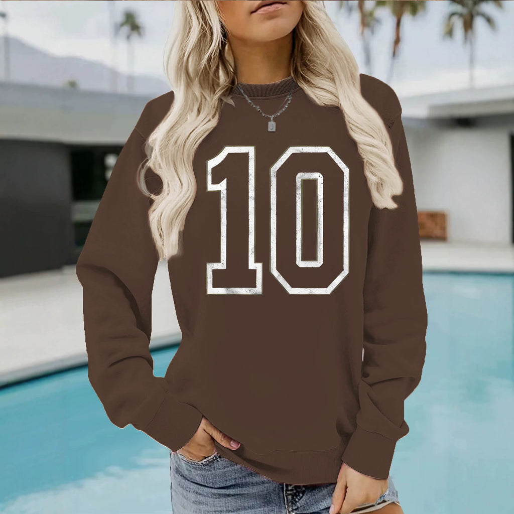 Round neck sweater with letter printed sweatshirt