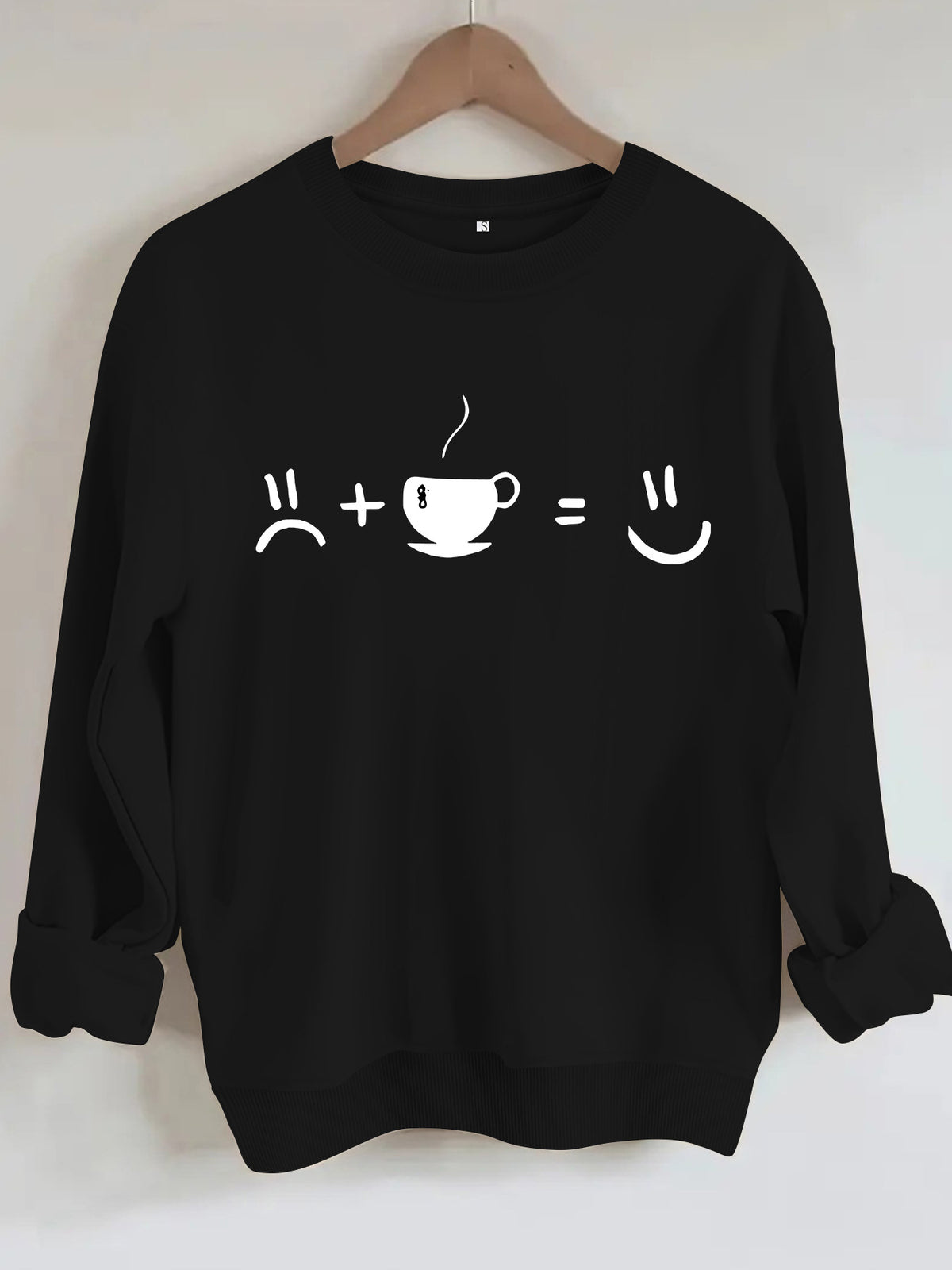 Round neck fleece hoodie