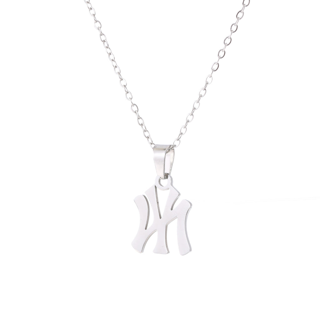 Street Style Rustproof Stainless Steel Symbol Letter Pendant Necklace