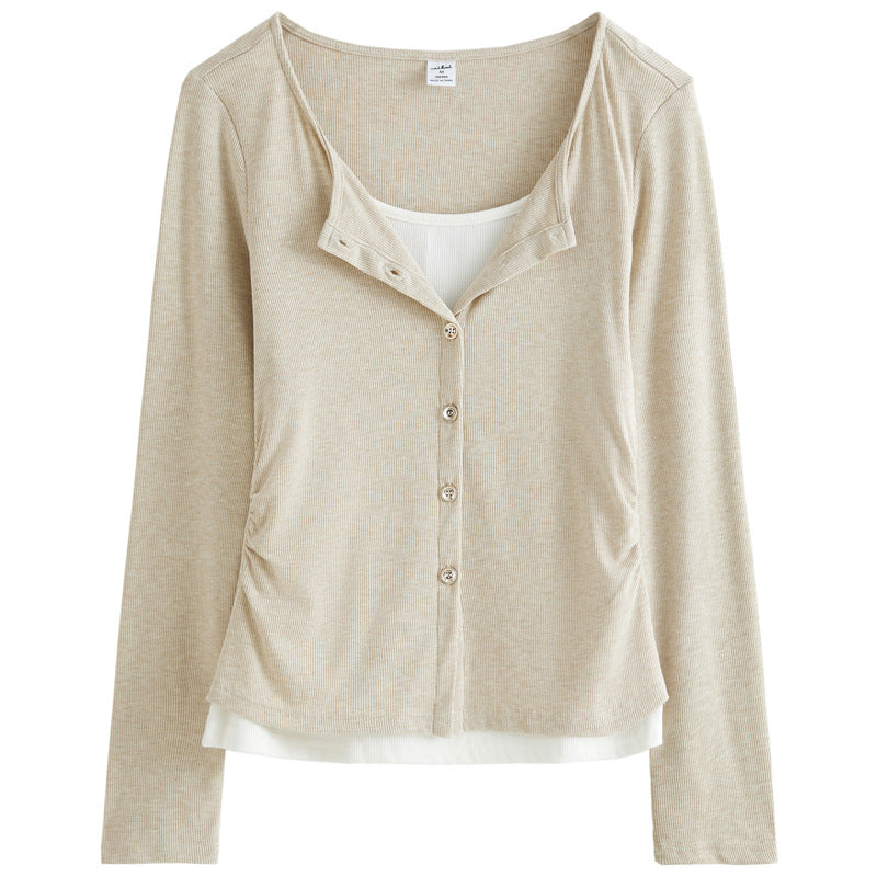 Long sleeved slim fit T-shirt