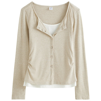 Long sleeved slim fit T-shirt
