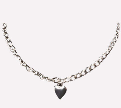 Cute Heart Lock Necklace – Gold & Silver Choker Pendant