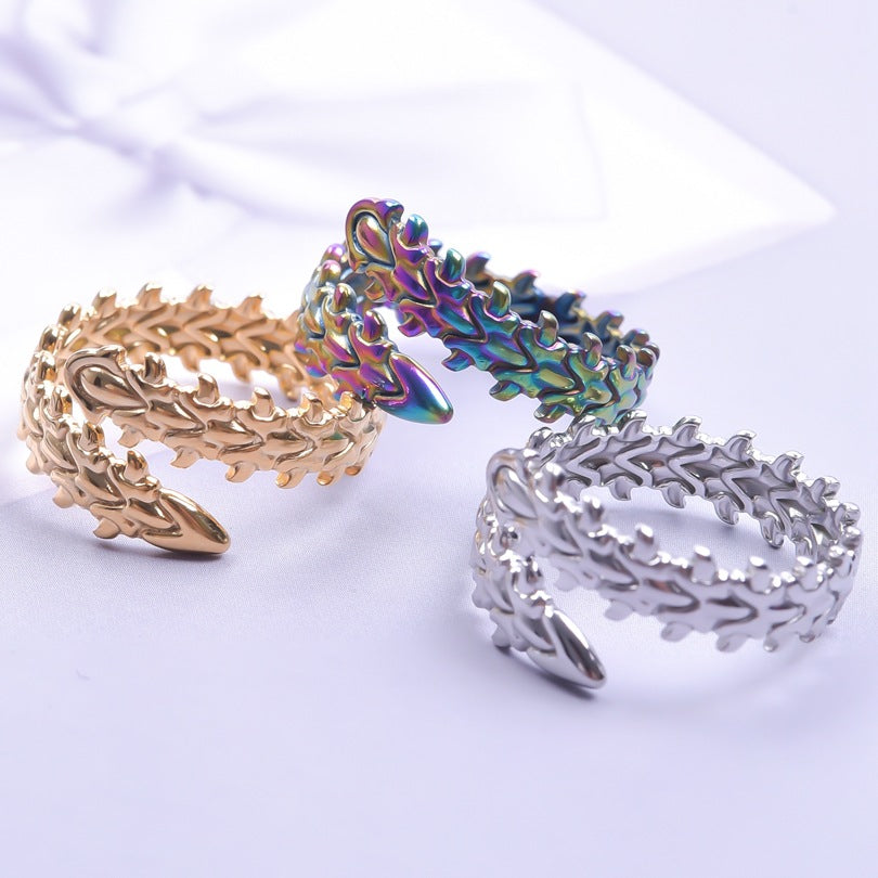 Tone Gold  Silver Bone Ring Open Adjustable Unisex Ring