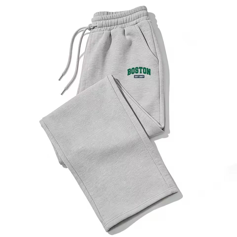 Dark Gothic Letter Print Loose Wide-leg Drawstring Unisex Sweatpants