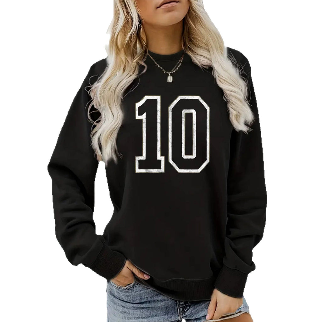 Round neck sweater with letter printed sweatshirt