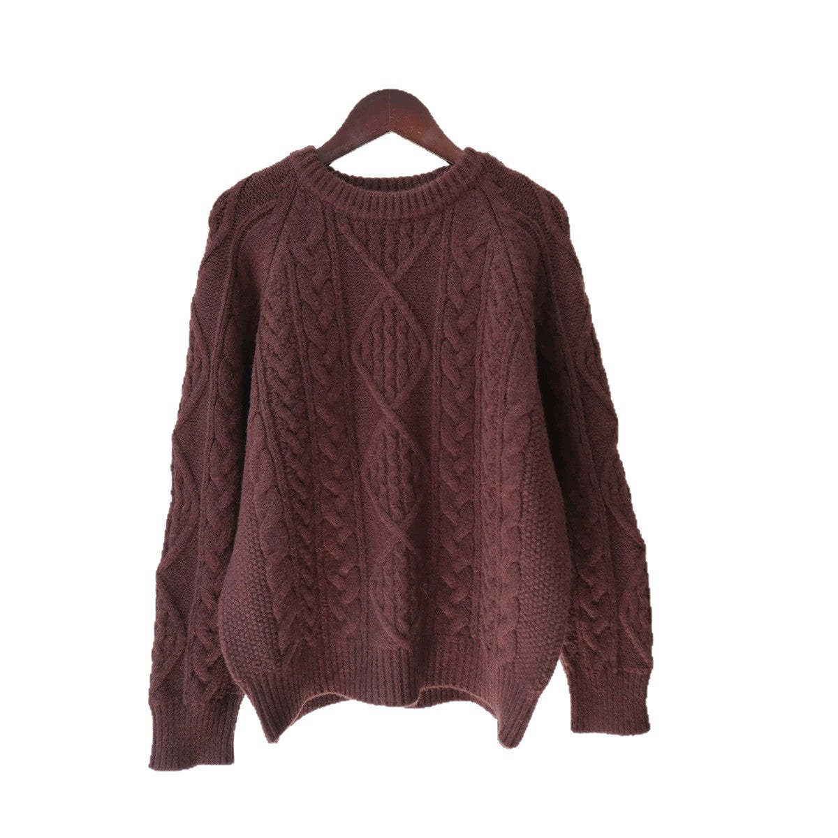Round neck diamond grid sweater