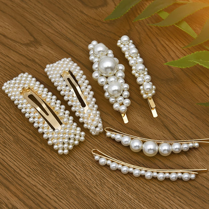 Acrylic Imitation Pearl Women Barrettes Elegant for female girl Hair Clip Hairgrips Hair Accessories