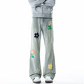 Floral Embroidered Denim Pants for Men