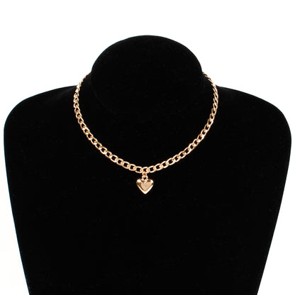 Cute Heart Lock Necklace – Gold & Silver Choker Pendant