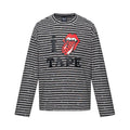 Men's Hip Hop Casual Striped Novelty Print Long Sleeve Crew Neck T-Shirt