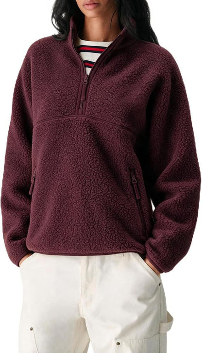 Women's Cosy Plush Sweatshirt – Soft Solid Colour Pullover