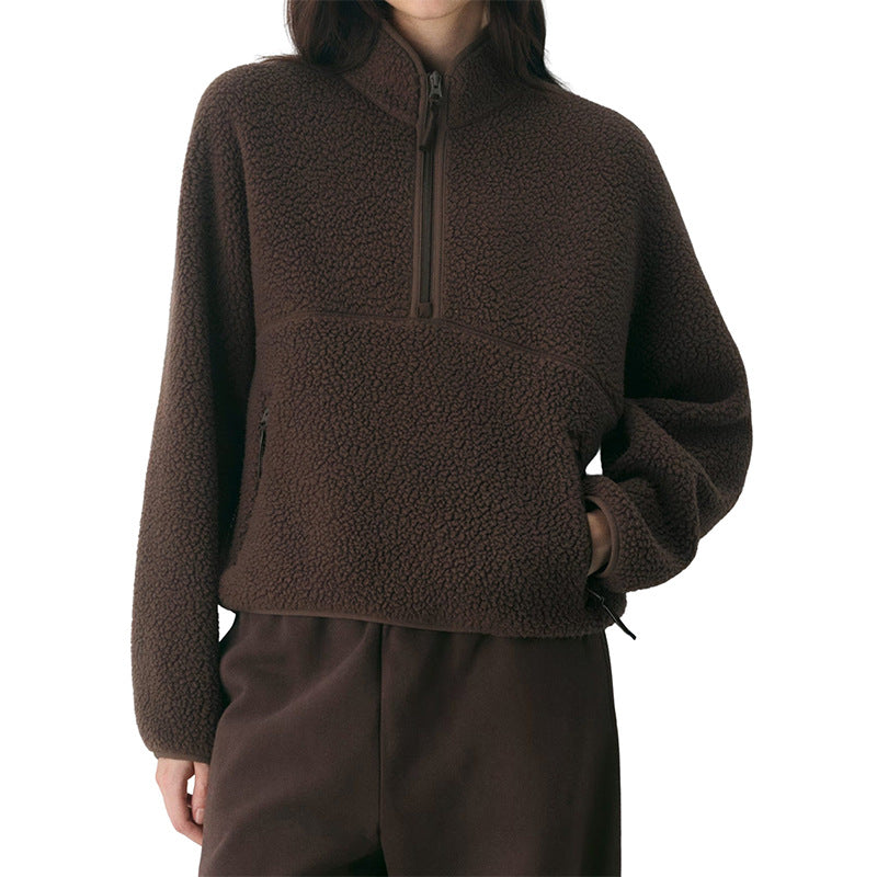 Women's Cosy Plush Sweatshirt – Soft Solid Colour Pullover