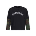 Men's Casual Loose Long Sleeve Camouflage Splicing T-Shirt
