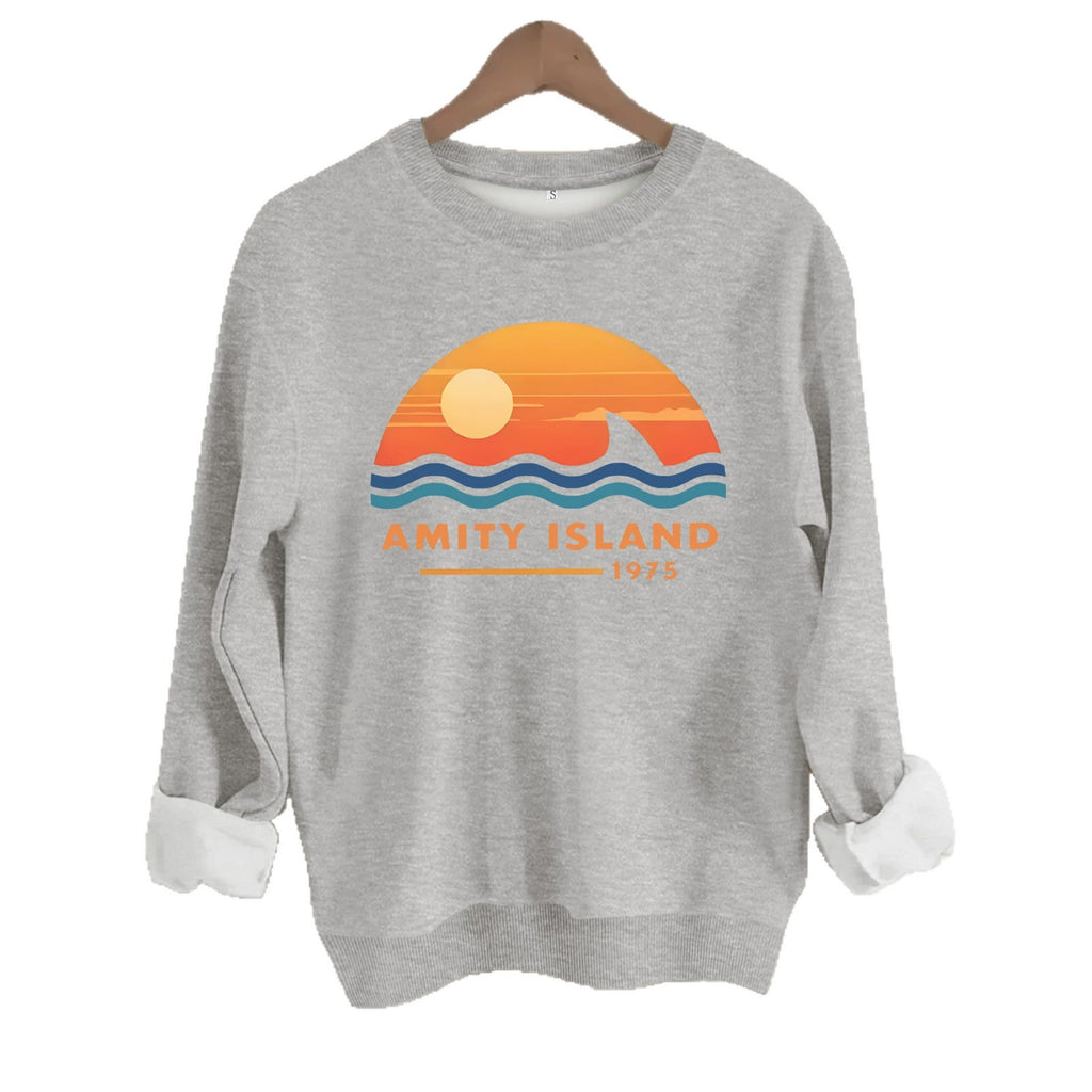 Amity Island Printed Loose Women's Velvet Hoodie