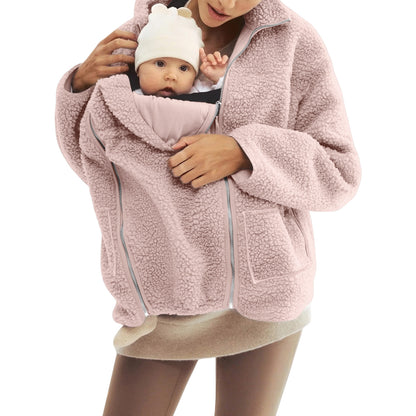 Fleece High Neck Relaxed Fit Women's Coat