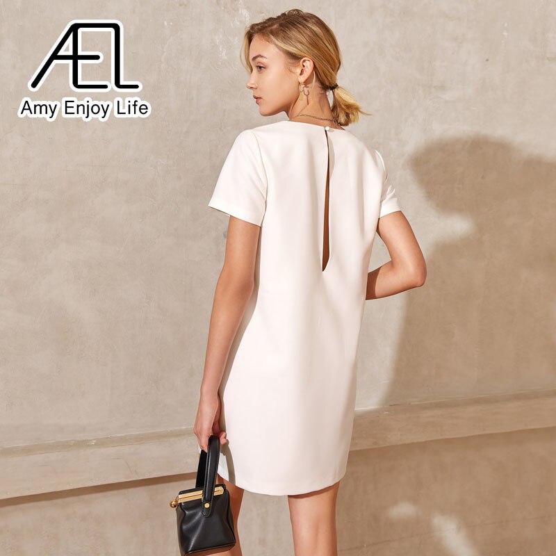 Women's V-Neck Summer Mini Dress – Casual Short Sleeve Sundress