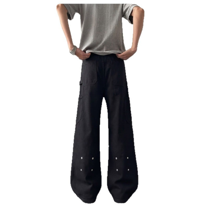 Wide Leg Denim Pants for Men