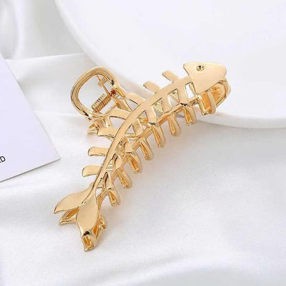 Metal Fishbone Hair Clip – Vintage Aesthetic Barrette