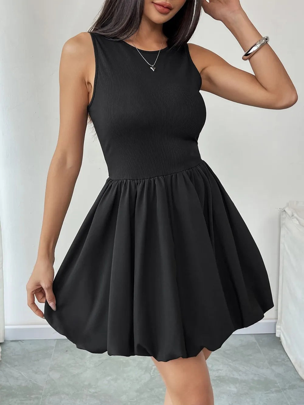 Women's Ruched Sleeveless Mini Dress – Bodycon Party Dress
