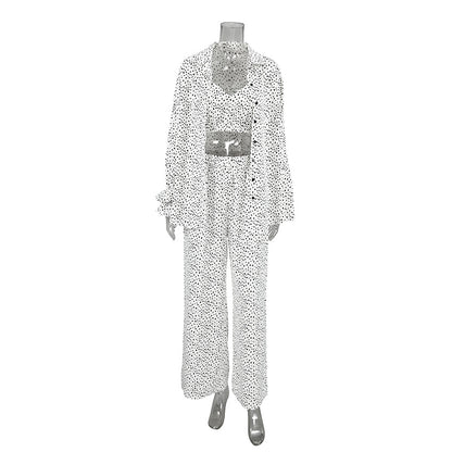 Women's Polka Dot Sleepwear Set – 3-Piece Soft Loungewear Pyjamas