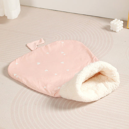 Semi-Enclosed Winter Warm Pet Bed with Tunnel for Cats and Dogs